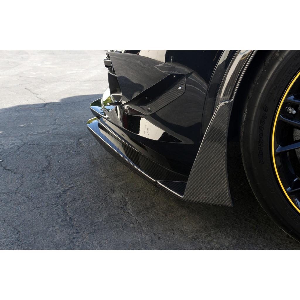 Chevrolet Corvette C7 Z06 Carbon Fiber Front Bumper Canards and Spats