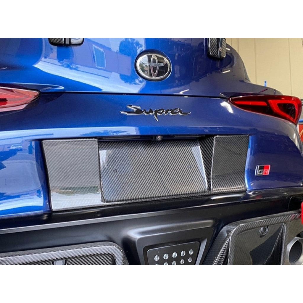 Carbon Fiber Toyota Supra A90 License Plate Backing 2020-2023