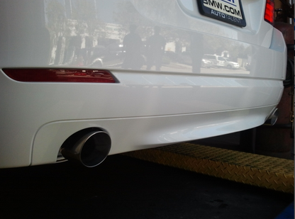 Megan Racing - Supremo Exhaust System for BMW F10 5-Series 2011+ – Single Stainless Rolled Tip – MR-ABE-BF10-SRT-RR+RL