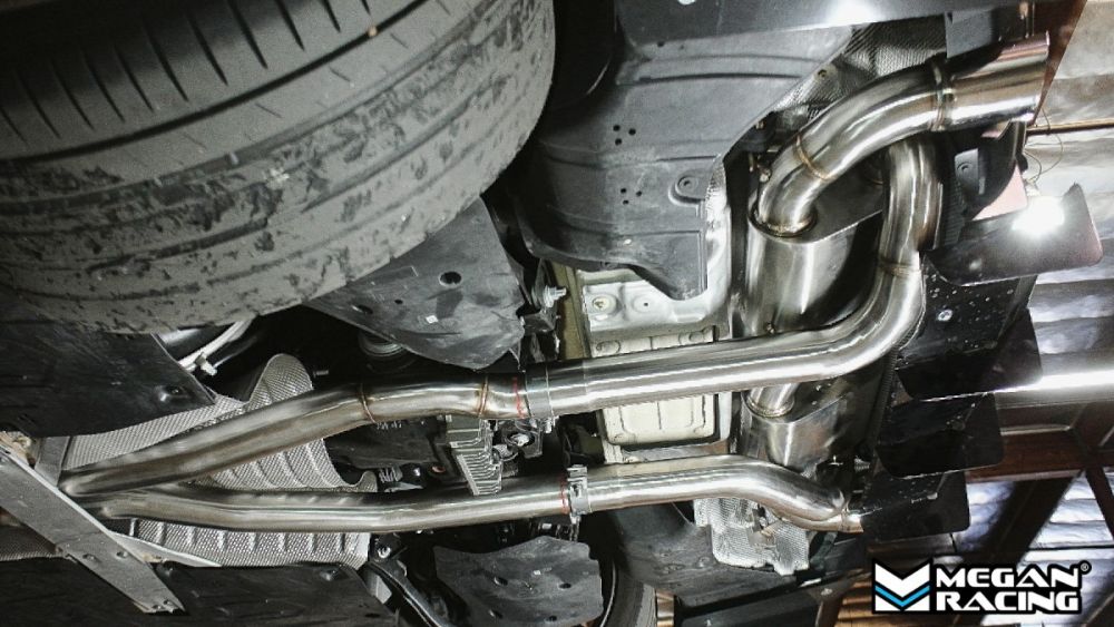 Megan Racing - Toyota Supra 19+ OE Type Dual Exit Exhaust System W/ Burnt Blue Tips (3.0L 6-Cyl) – MR-CBS-TS20-OE-R-BT+M