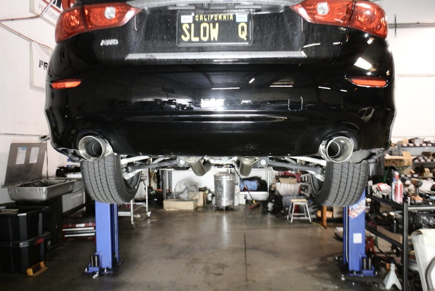 Megan Racing - Infiniti Q50 2016+ (3.0 Twin Turbo) Exhaust System (Burnt Blue Tips) – MR-CBS-IQ14X-BT-R + MR-CBS-IQ14X-M
