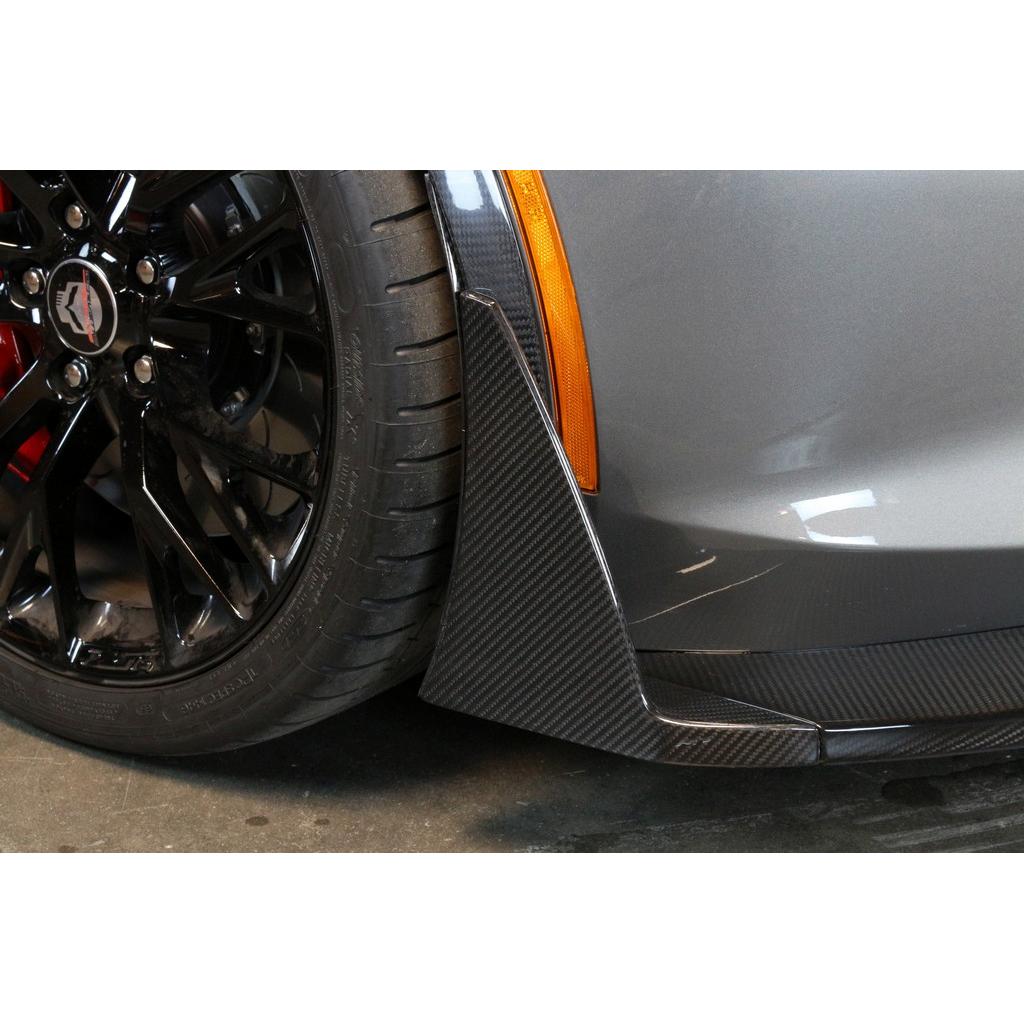 Chevrolet Corvette C7 Z06 Carbon Fiber Front Bumper Canards and Spats