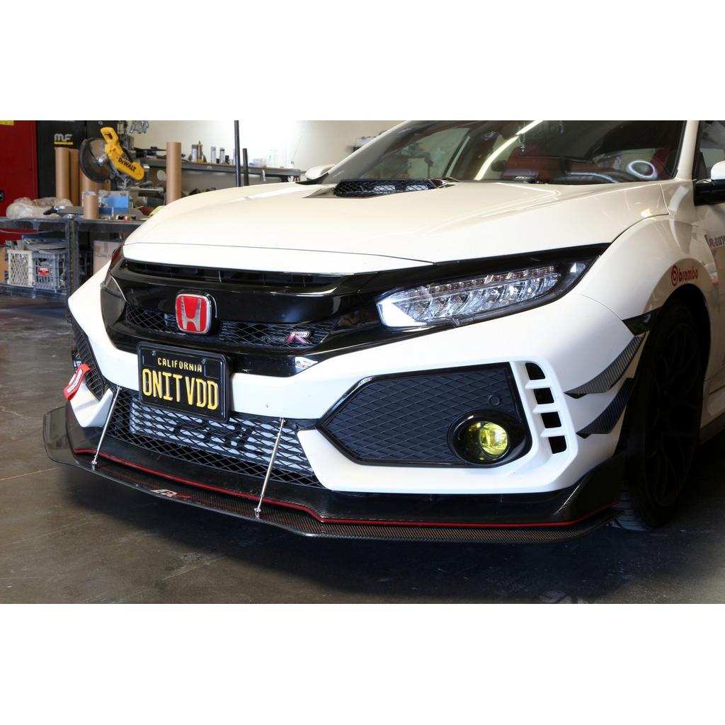 Honda FK8 Civic Type R Carbon Fiber Front Bumper Canards 2017 - 2021