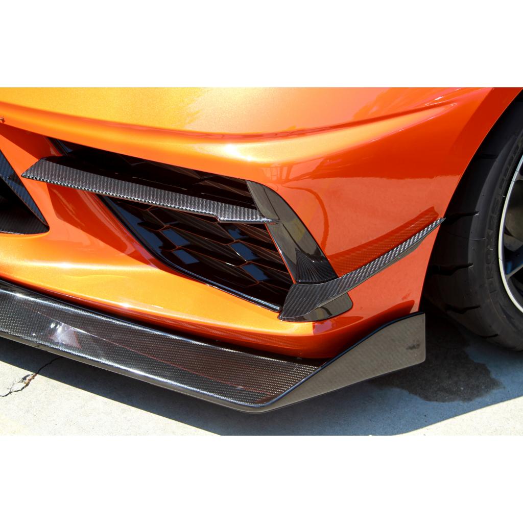 Chevrolet Corvette C8 Carbon Fiber Front Bumper Canards