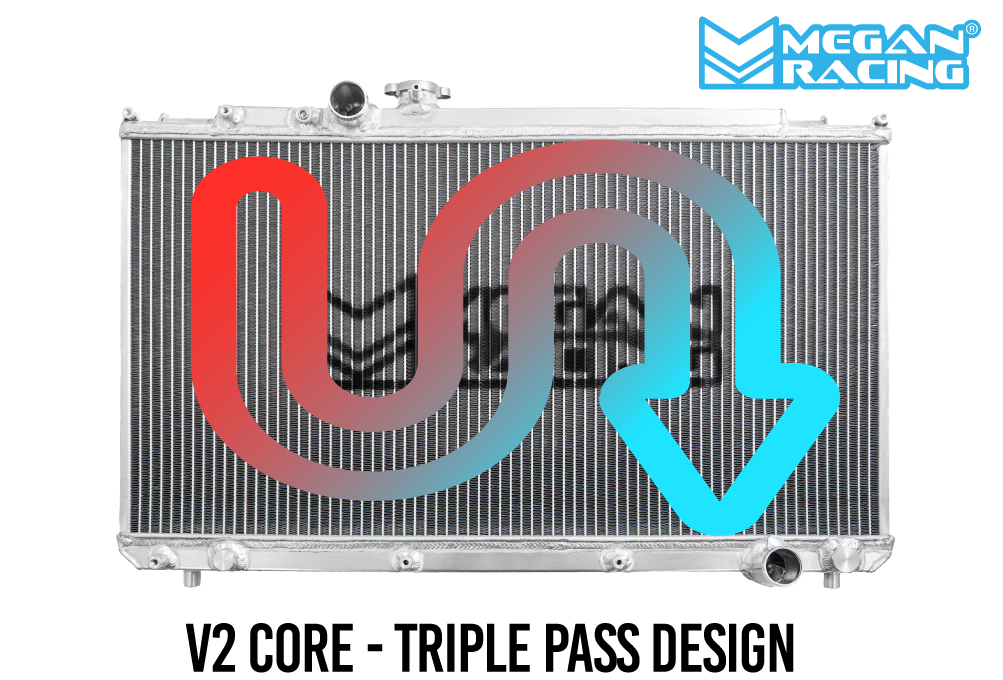 Megan Racing - Lexus IS300 00-05 V2 Radiator (Triple Pass) – MR-RT-LI01-V2