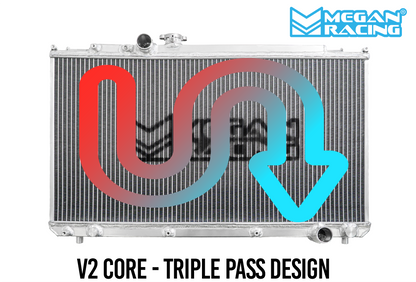 Megan Racing - Lexus IS300 00-05 V2 Radiator (Triple Pass) – MR-RT-LI01-V2