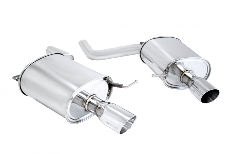 Megan Racing - Supremo Exhaust System for BMW F10 5-Series 2011+ – Single Stainless Rolled Tip – MR-ABE-BF10-SRT-RR+RL