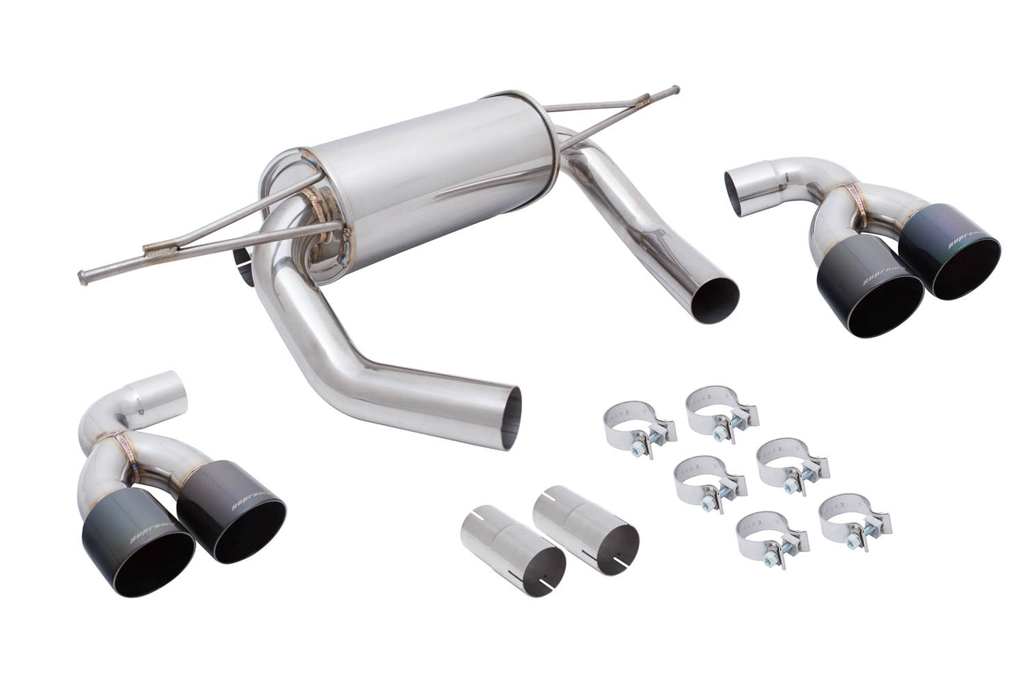 Megan Racing - BMW M3 (F80) 15-19 / M4 (F82) 15-19 – Supremo Exhaust System – Black Chrome Tips – MR-ABE-BF82-BC
