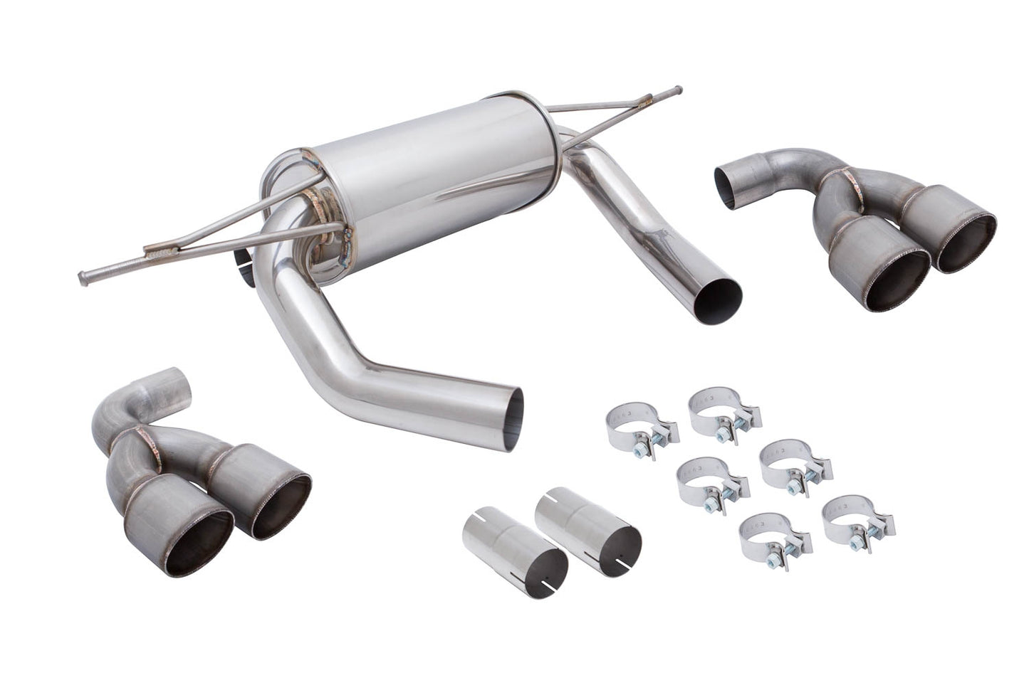 Megan Racing - BMW M3 (F80) 15-19 / M4 (F82) 15-19 – Supremo Exhaust System – Raw Metal Tips – MR-ABE-BF82-RM