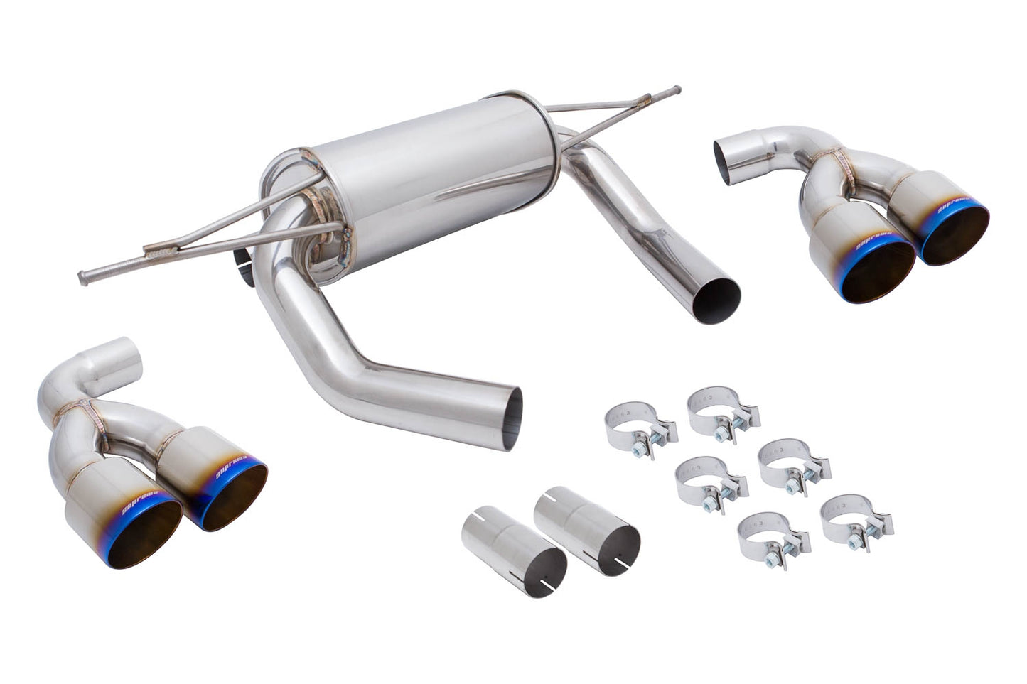 Megan Racing - BMW M3 (F80) 15-19 / M4 (F82) 15-19 – Supremo Exhaust System – Burnt Rolled Tips – MR-ABE-BF82-VO